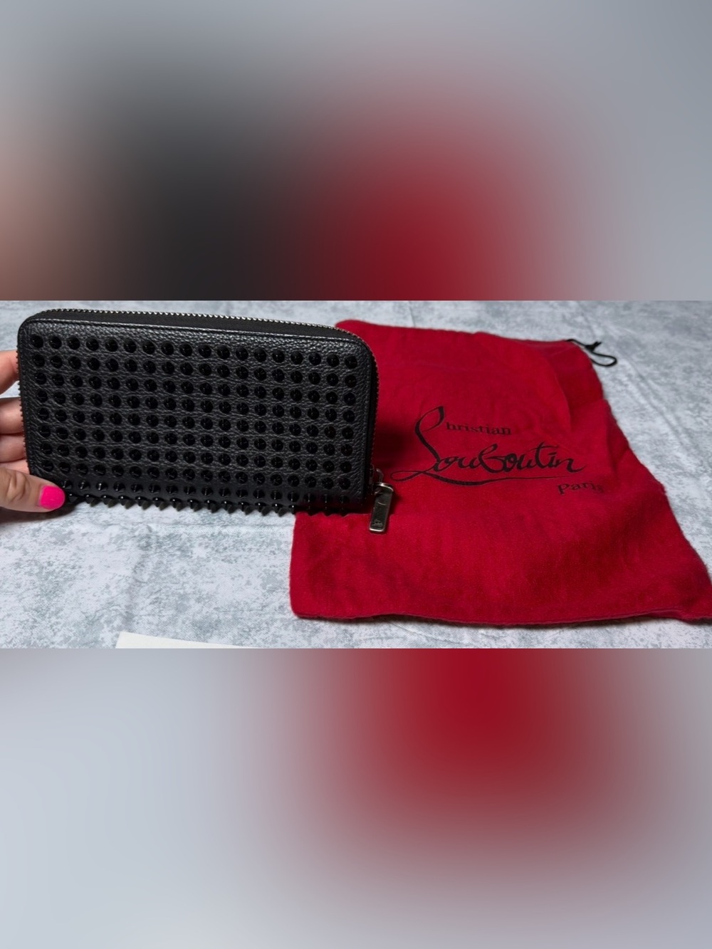 Christian Louboutin black studded Panettone Wallet